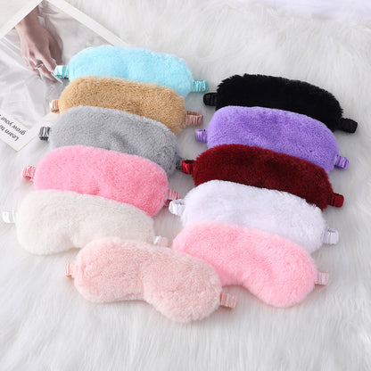 Warm Rabbit Fur Sleep Mask: Plush Silk Eye Shield for Better Sleep