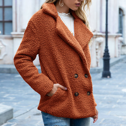 Cozy Loose Lapel Fluffy Winter Coat for Women