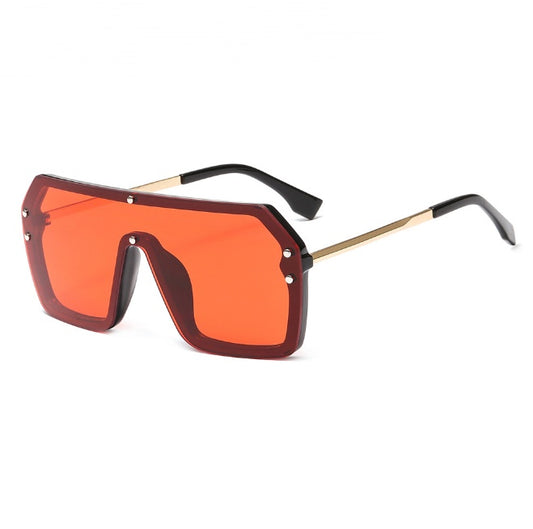 Oversized Square Sunglasses with Mirror Lens - UV400 Protection for Men & Women