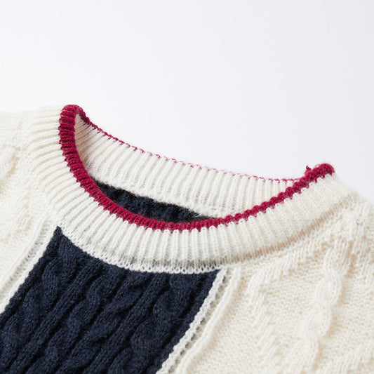 Round Neck Sweater College Style