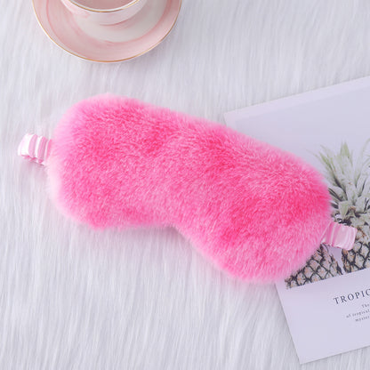 Warm Rabbit Fur Sleep Mask: Plush Silk Eye Shield for Better Sleep