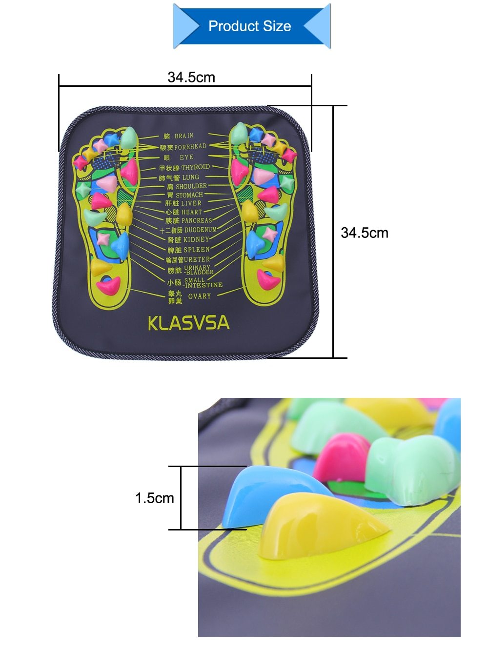 Acupressure Reflexology Foot Massage Mat – Pain Relief & Health Care Pad> free delivery