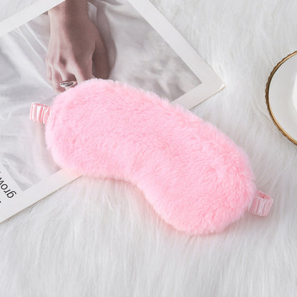 Warm Rabbit Fur Sleep Mask: Plush Silk Eye Shield for Better Sleep