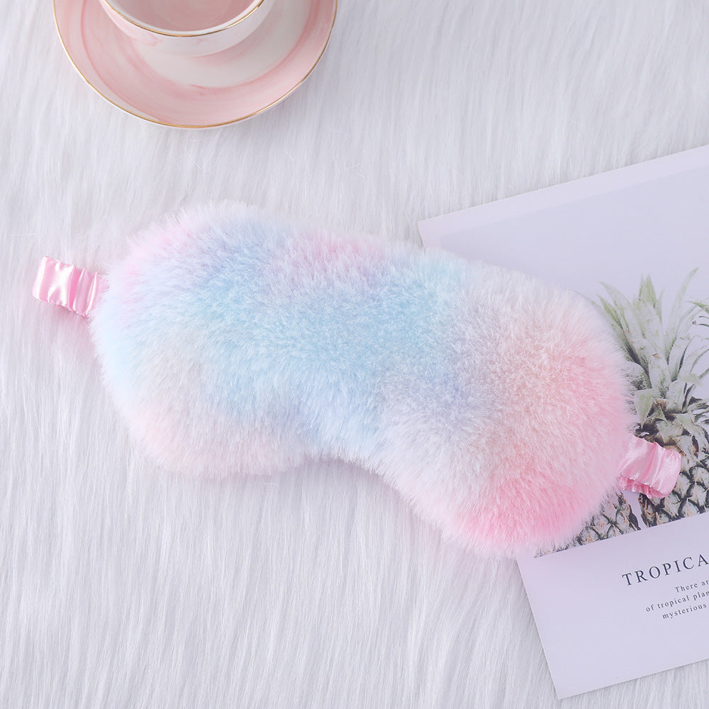 Warm Rabbit Fur Sleep Mask: Plush Silk Eye Shield for Better Sleep