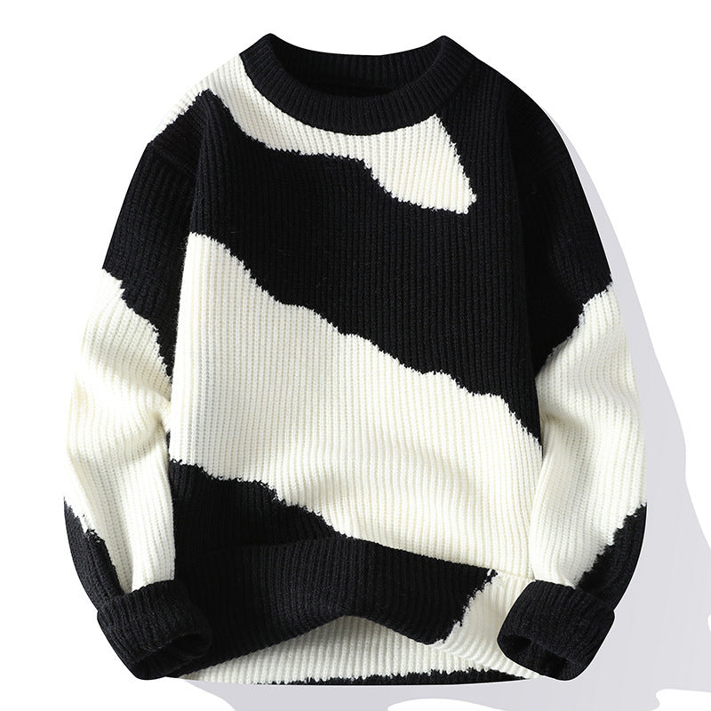 Trendy Autumn Colorblock Sweater for Youth