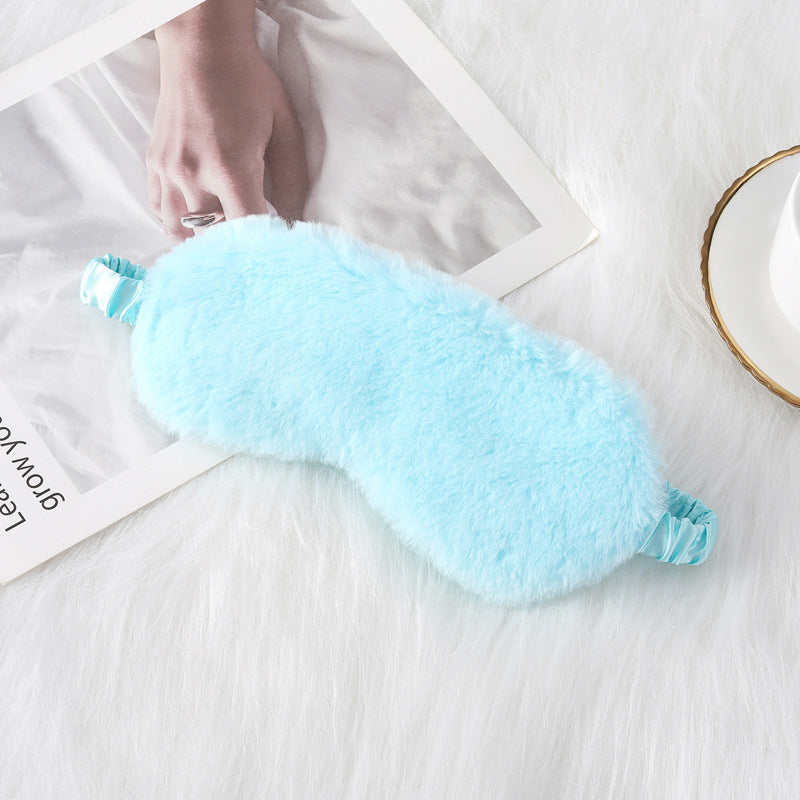 Warm Rabbit Fur Sleep Mask: Plush Silk Eye Shield for Better Sleep