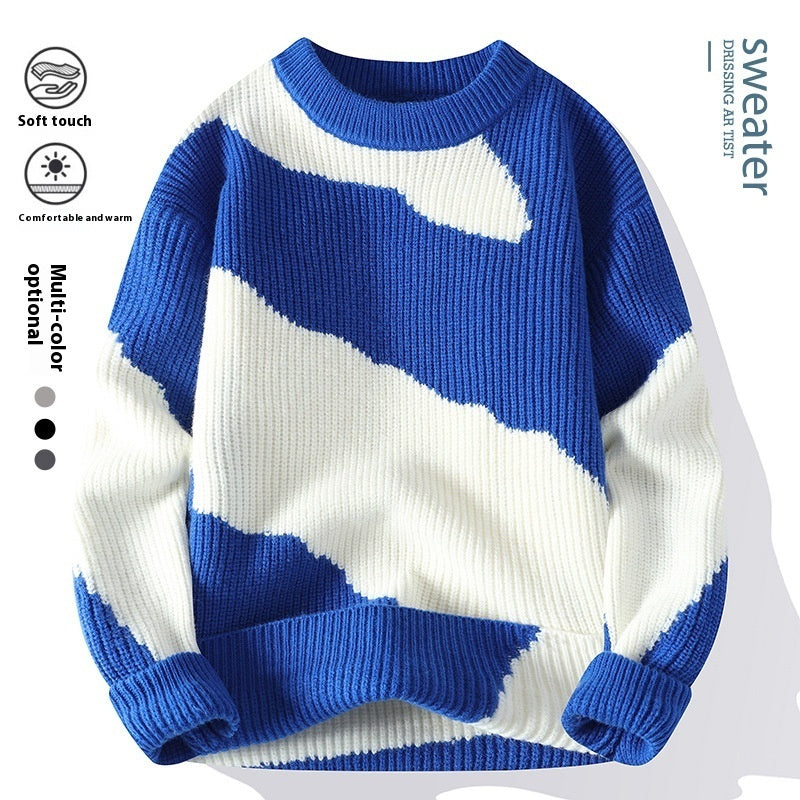 Trendy Autumn Colorblock Sweater for Youth