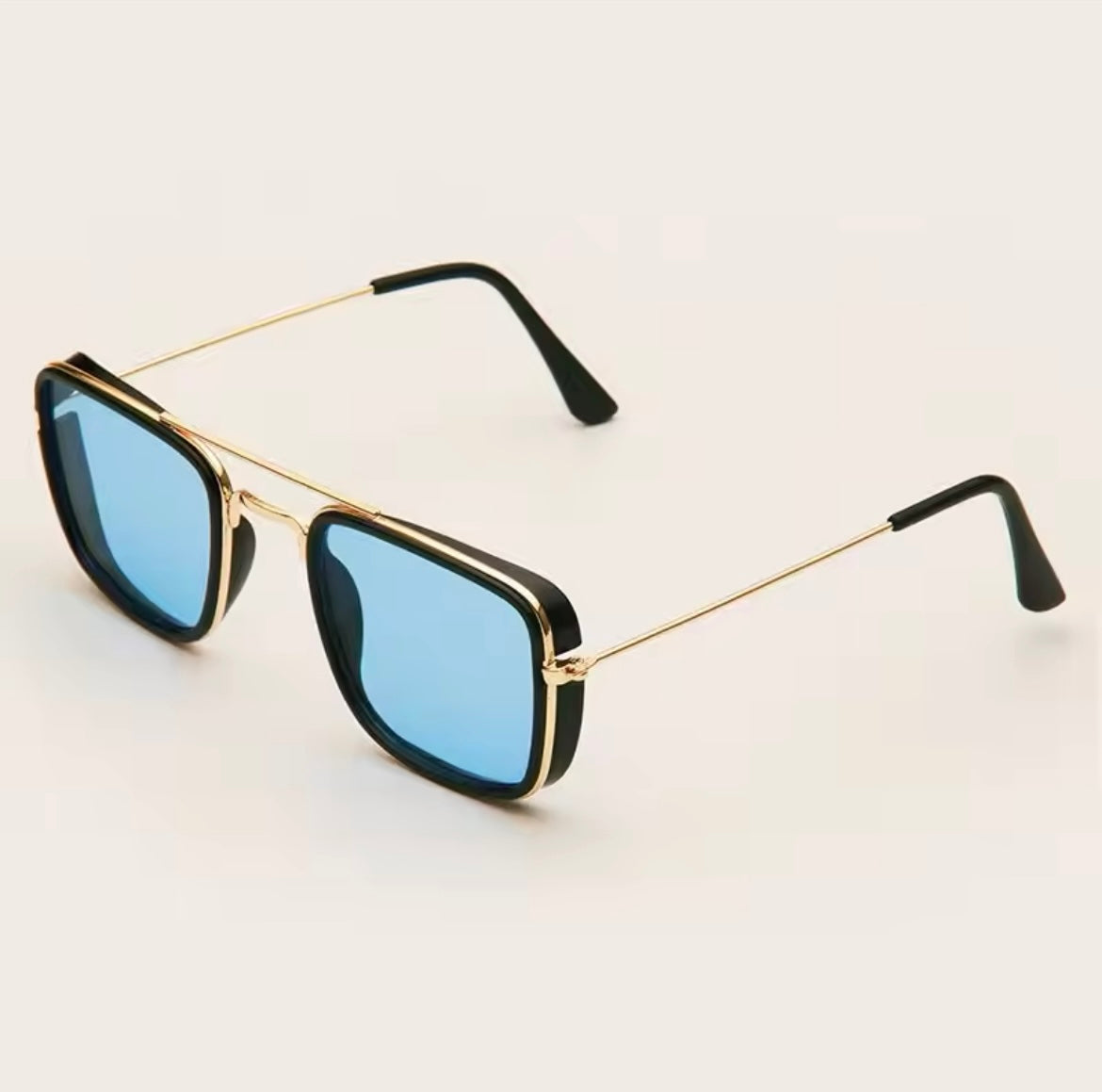 Retro Metal Small Square Sunglasses with UV Protection"