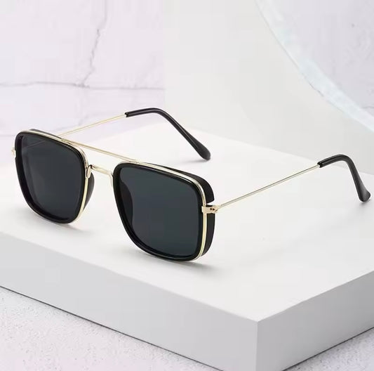 Retro Metal Small Square Sunglasses with UV Protection"