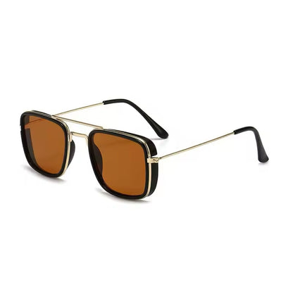 Retro Metal Small Square Sunglasses with UV Protection"