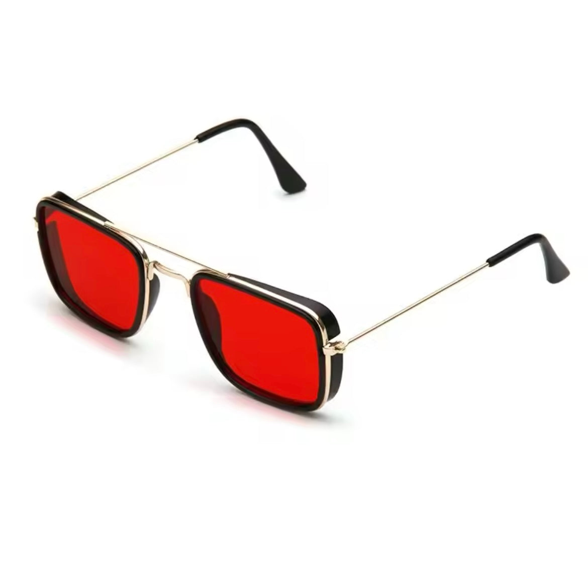 Retro Metal Small Square Sunglasses with UV Protection"