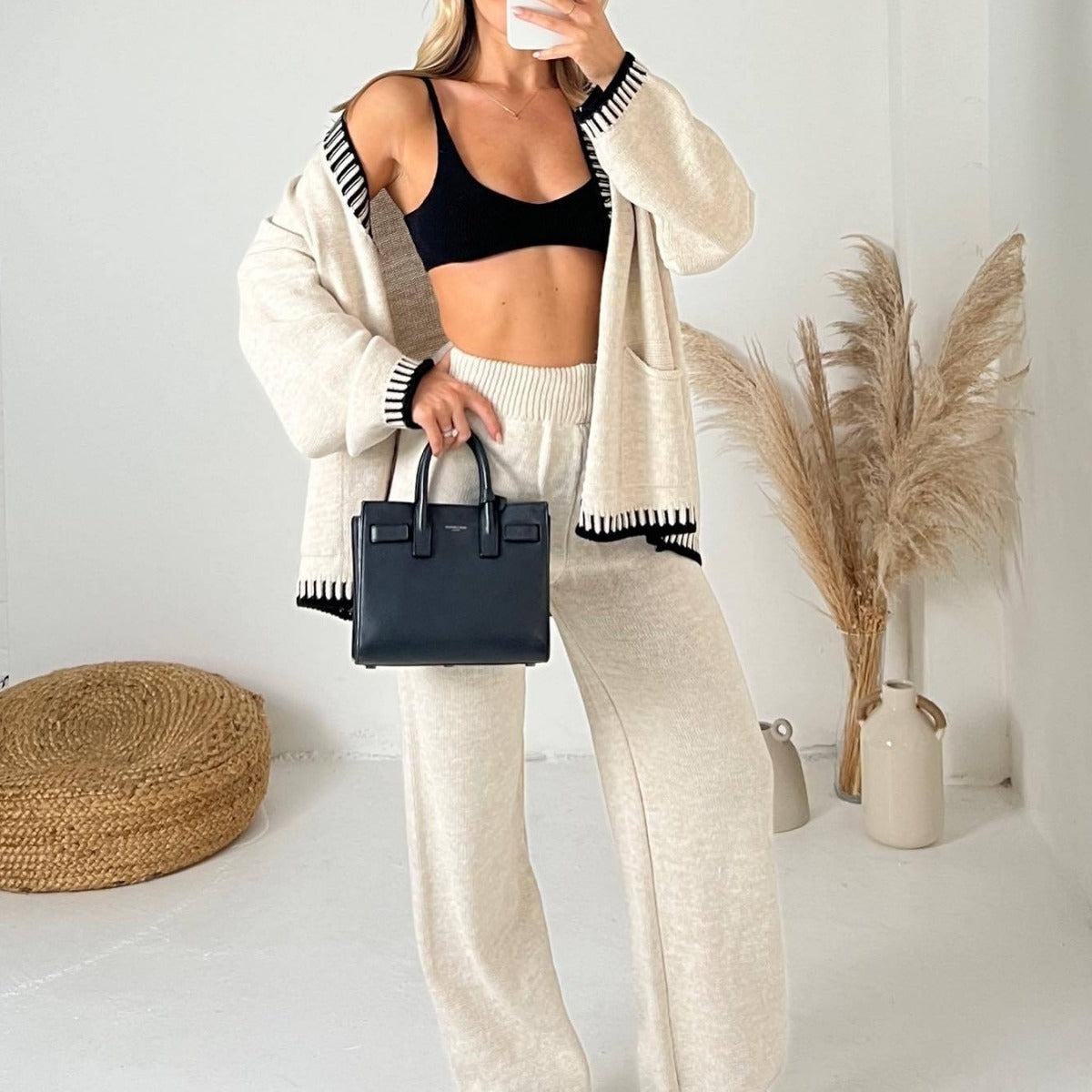 Women's Cozy Knitted Two-Piece Suit