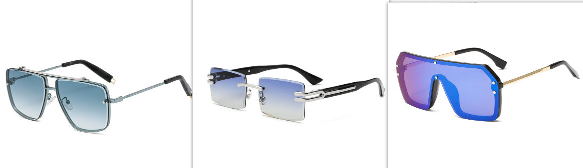 Oversized Square Sunglasses with Mirror Lens - UV400 Protection for Men & Women