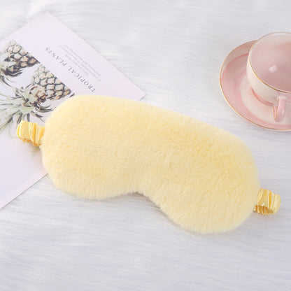 Warm Rabbit Fur Sleep Mask: Plush Silk Eye Shield for Better Sleep