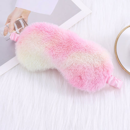 Warm Rabbit Fur Sleep Mask: Plush Silk Eye Shield for Better Sleep