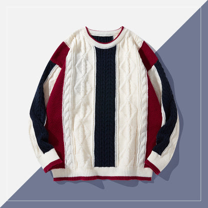 Round Neck Sweater College Style